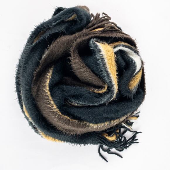 Cejon Brown Black White Striped Soft Scarf Unisex Men Women One Size - Picture 13 of 14
